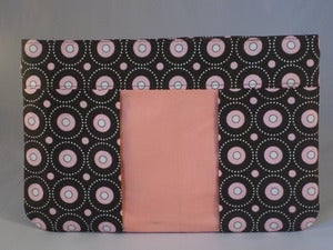 Image of Chocolate Brown and Pink Clutch/Pouch