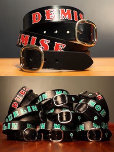 Image of 1 1/2" Black Custom Leather Name Belt, Personalized With Anything