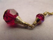 Image of Ruby Romance Drop Necklace | Vintage Swarovski Crystals, Vermeil, Brass Accents
