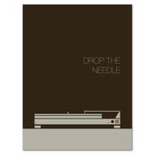 Image of Drop the Needle Print on Brown - Screen Printed 
