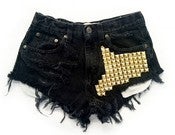 Image of Gold Studded Boson Shorts
