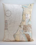Image of Vintage LAKE MI COAST, FRANKFORT Map Pillow, Made to Order 16"x20" Cover