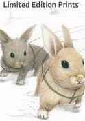 Image of Sleigh Bunnies - Framed or Unframed Print.