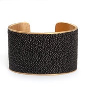Image of Manchette Caviar or large / Caviar gold cuff large