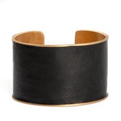 Image of Manchette Leathery Luxury or large / Leathery Luxury gold cuff large