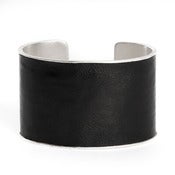 Image of Manchette Leathery Luxury argent large / Leathery Luxury silver cuff large