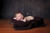 Image of Mini Chunky Blanket in Eggplant (can customize)
