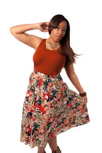 Image of Floral Button Down Skirt