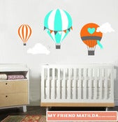 Image of Hot Air Balloon Wall Sticker Decal M001 Kids Baby Nursery Theme 