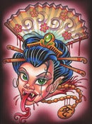 Image of Original Drawing- Geisha Fan