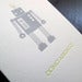 Image of 1101B - mr. roboto letterpress domo arigato card // thank you - set of 6