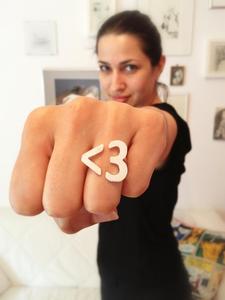 Image of I <3 U - Handmade Silver Heart Ring