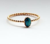 Image of December Birthstone Ring - Turquoise Ring - Bezel Ring - Gemstone Ring - Gold Ring - Stackable Ring