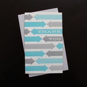 Image of 1109B - fab thanks letterpress thank you card - set of 6