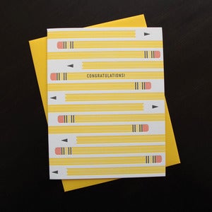 Image of 1603 - pencil congratulations letterpress graduation card