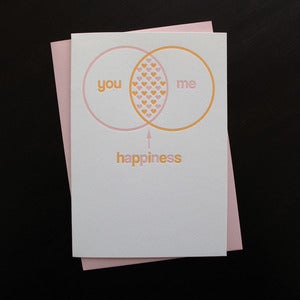 Image of 1401 - venn valentine letterpress card