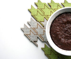 Image of eco-friendly houndstooth table tiles - green