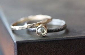 Image of Yellow-Green Rose Cut Diamond Ring