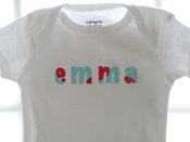 Image of Appliquéd name onesie or shirt