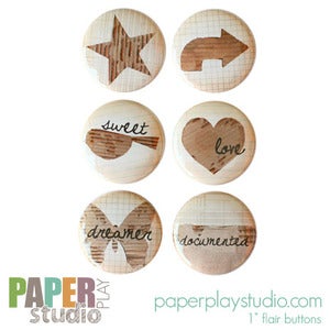 Image of Cardboard Cuts - Set of 6 flair buttons