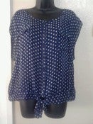 Image of Blue Polka Dot Top 2X