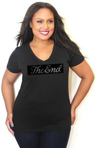 Image of The End - Silent Movie- Black V-Neck - Tess Munster Shop 