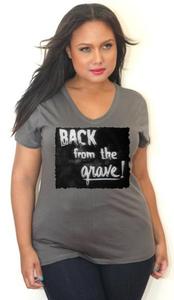 Image of Back From The Grave - Silent Movie - Gray V-Neck - Tess Munster Shop 