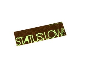 Image of Status Low Ziptie Bumpersticker - Teal Lettering