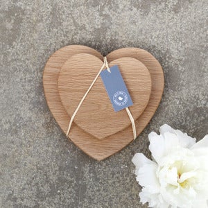Image of Oak Heart Chopping boards (Pair)