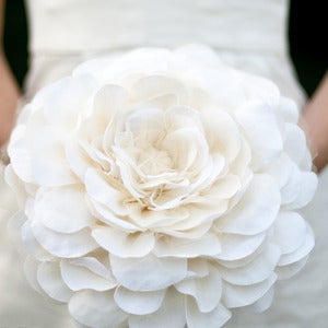 Image of bridal bloom, fabric wedding bouquet