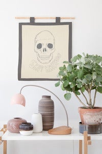 Image of My Embroidery Kit - Skull with grey floss color