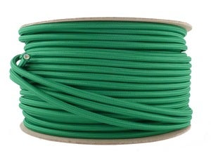Image of PEA GREEN | fabric lighting flex cable | ROUND