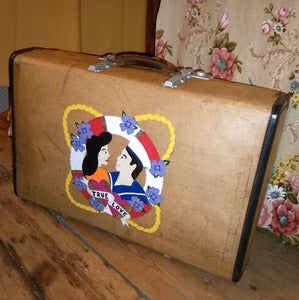 Image of REDUCED! Vintage Customised True Love Suitcase