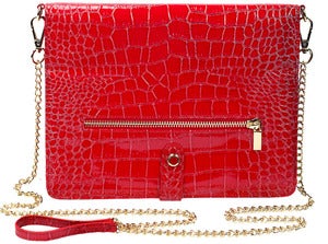 Image of Polly - Faux Croc Leather in Red