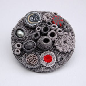 Image of Grey 'Coral Collection' brooch