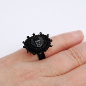Image of Black Victorian style ring