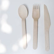 Image of wooden party cutlery