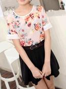 Image of Pink Vintage Floral Print Top
