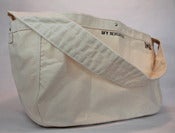 Image of SFV MERCANTILE “Newspaper Boy” Riveted Natural Canvas Bag with Fixed Shoulder Strap 