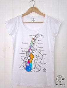 Image of T-shirt femme Rainbow Guitar