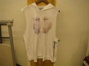 Image of Wildfox "Magic Cats" Hooded Muscle Tank in Clean White
