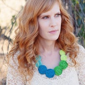 Image of NEW! modern pearl rosette statement necklace {colorwheel by the sea}