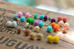 Image of Mini Mums Earrings // Pinks & Purples