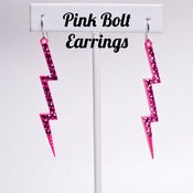 Image of Pink Bolt Earrings
