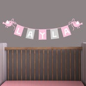 Image of Custom Childs Baby Name Bunting Wall Decal Sticker M009