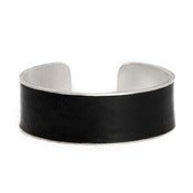 Image of Manchette Leathery Luxury argent médium / Leathery Luxury silver cuff medium