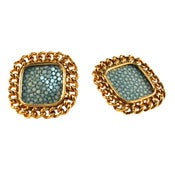 Image of Candice Stud Earrings - Turquoise Stingray