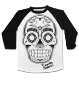 Image of "MUERTO" Baseball Tee | Wht/Blk