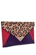 Image of Leopard Colorblocking Clutch