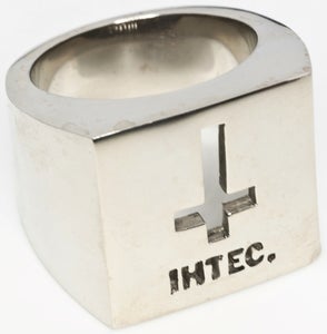 Image of IHTEC Crucifix - White Bronze Ring